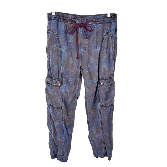 Anthropologie Pants - BY ANTHROPOLOGIE Women's Navy Sublte Floral Elastic Waist Joggers Small